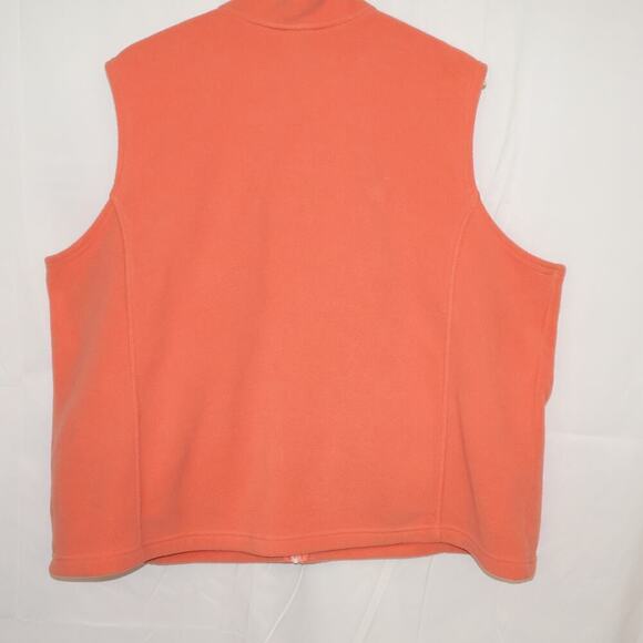 LL Bean Lycra Spandex Flannel Vest Size 2X Zip Front Two front pockets Pumpkin - Picture 11 of 16